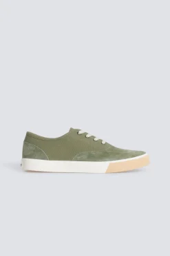 Sale Springfield Basket combin&eacute;e en cuir vert