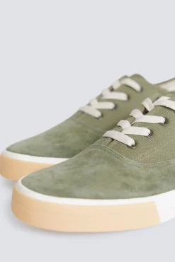 Sale Springfield Basket combin&eacute;e en cuir vert