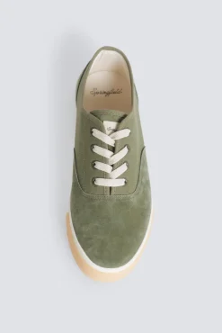 Sale Springfield Basket combin&eacute;e en cuir vert
