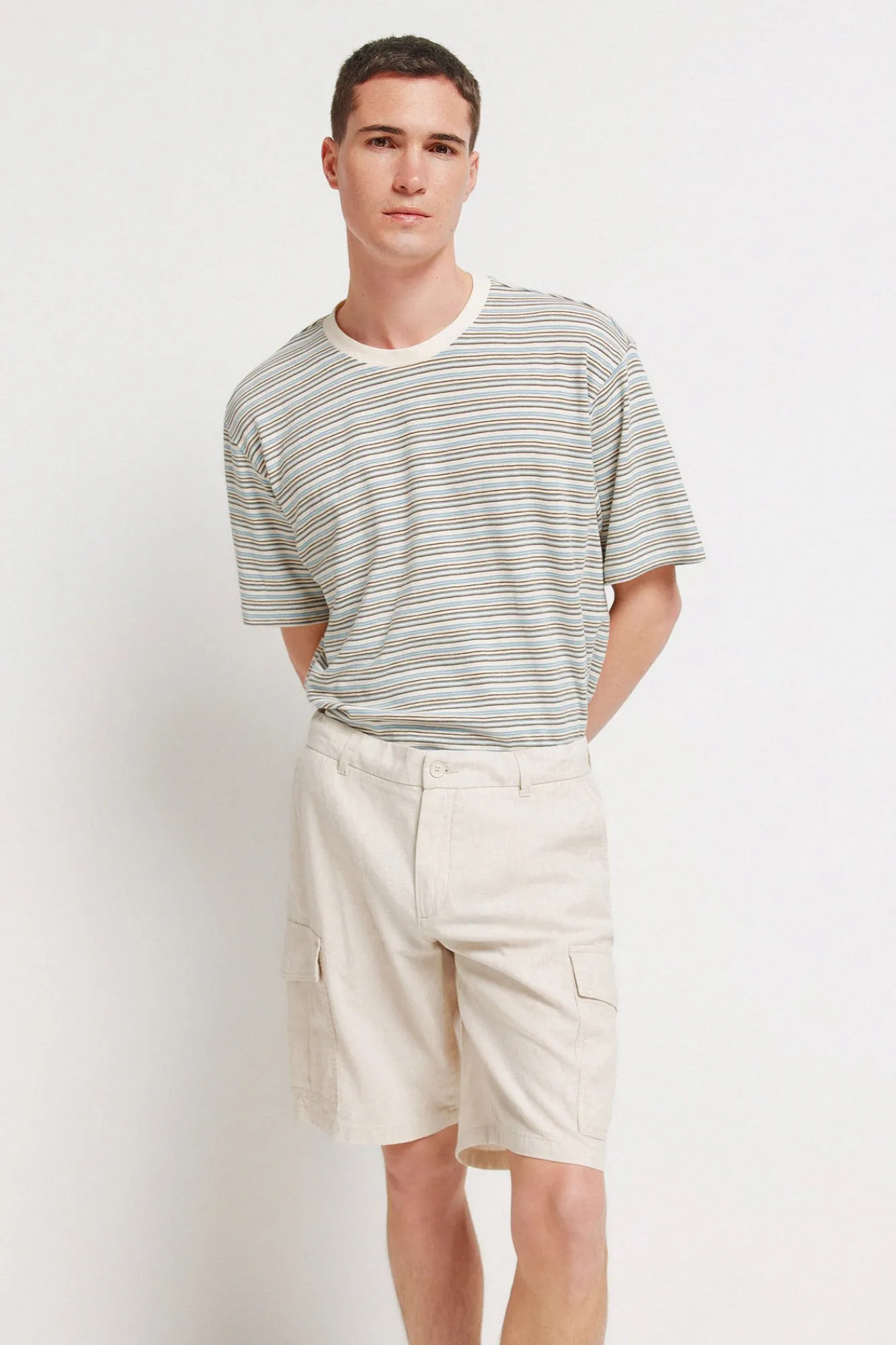 Springfield Bermuda coupe confort en lin gris