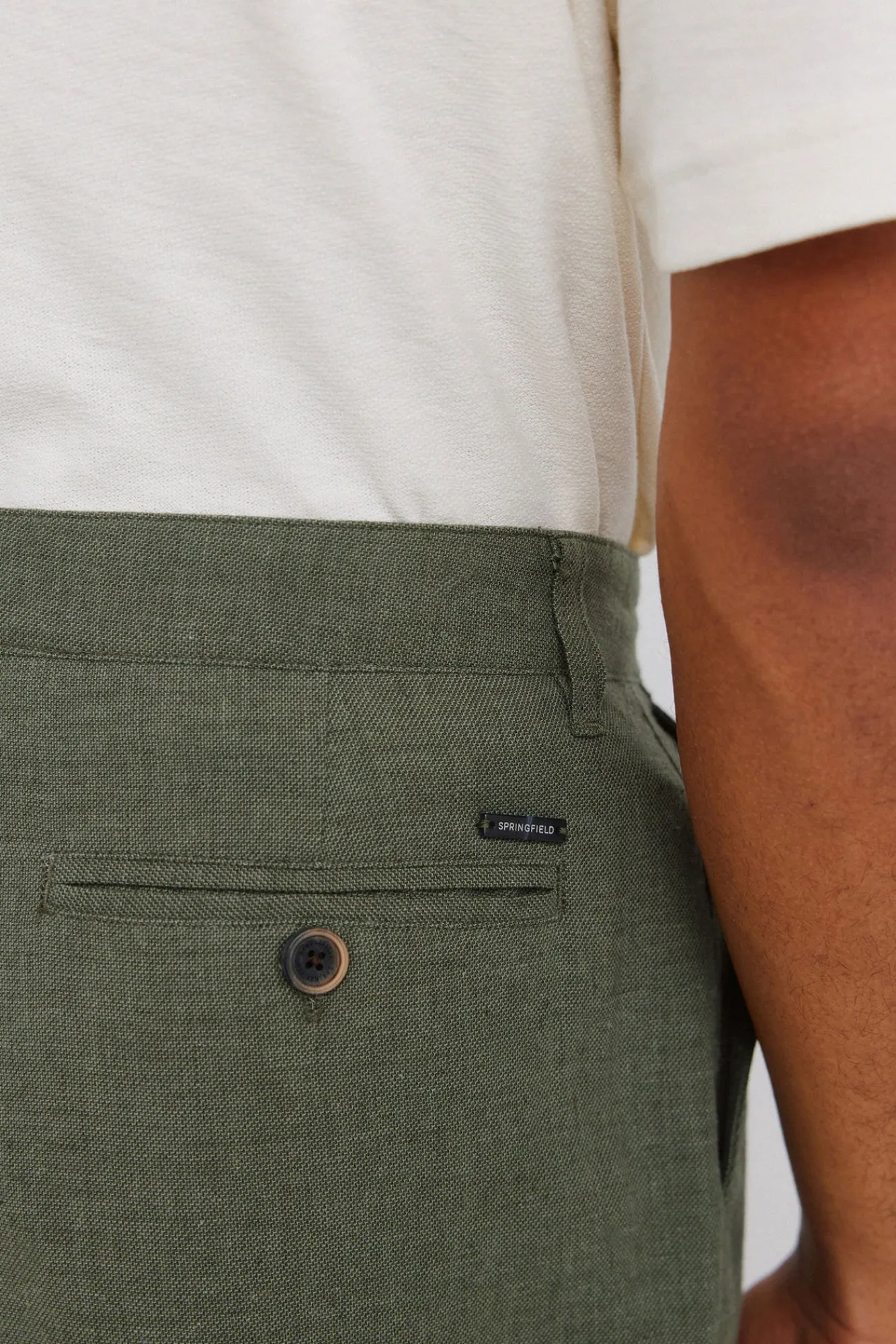 Sale Springfield Bermuda dobby en lin comfort fit