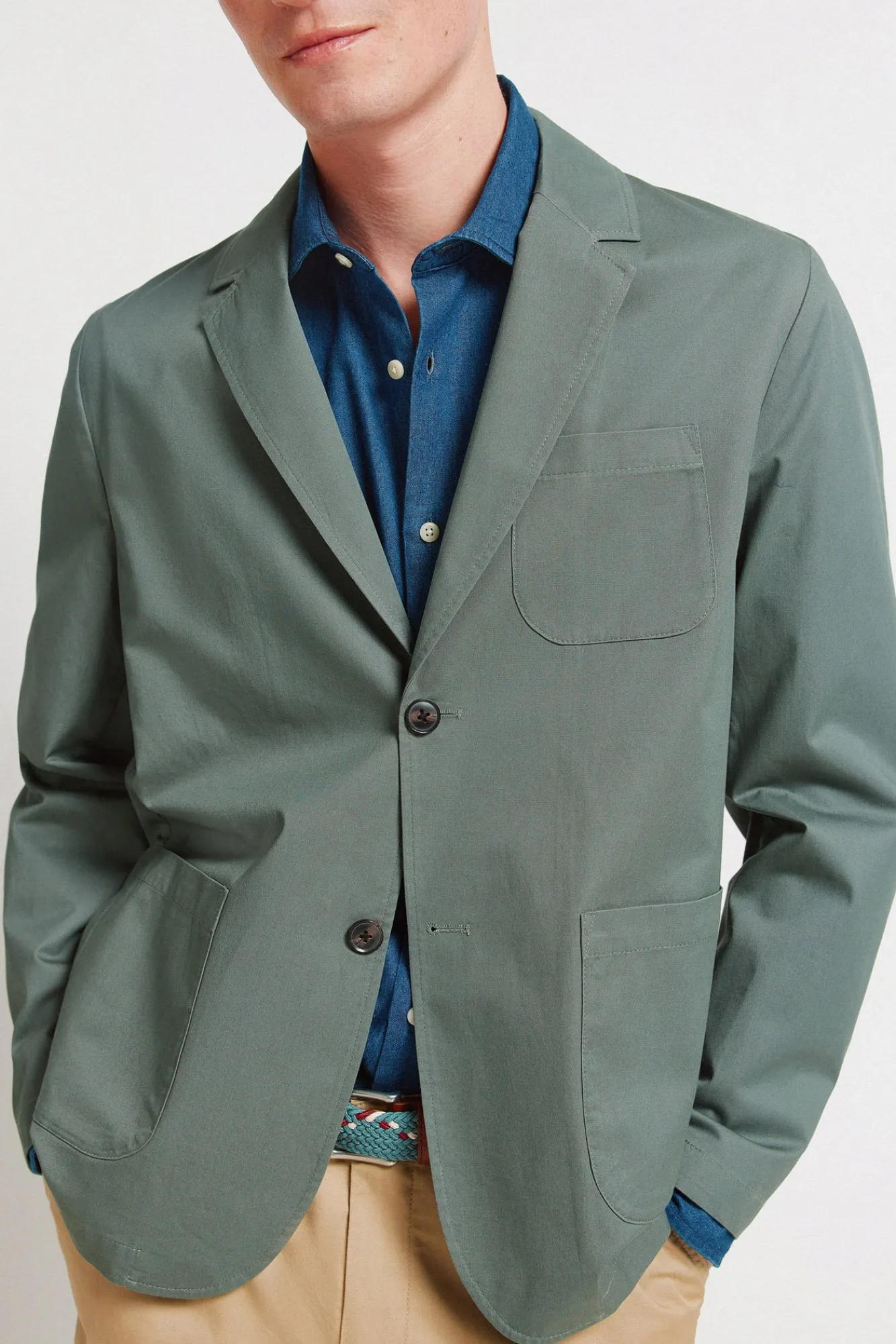 Discount Springfield Blazer en coton vert
