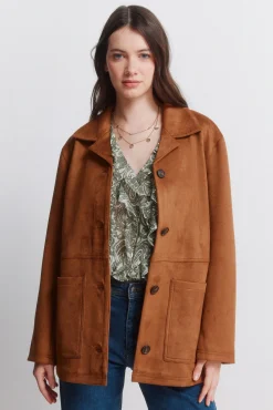 Hot Springfield Blazer en daim synth&eacute;tique camel