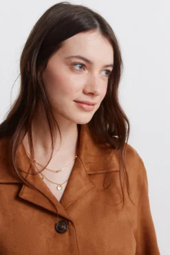 Hot Springfield Blazer en daim synth&eacute;tique camel