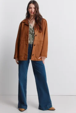 Hot Springfield Blazer en daim synth&eacute;tique camel