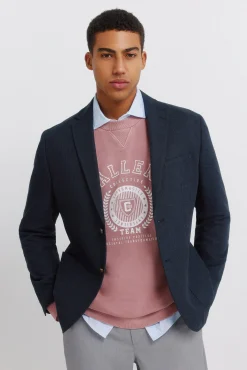 Discount Springfield Blazer en lin et coton bleu