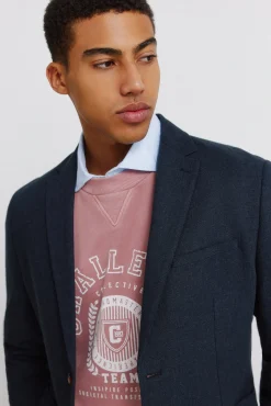 Discount Springfield Blazer en lin et coton bleu