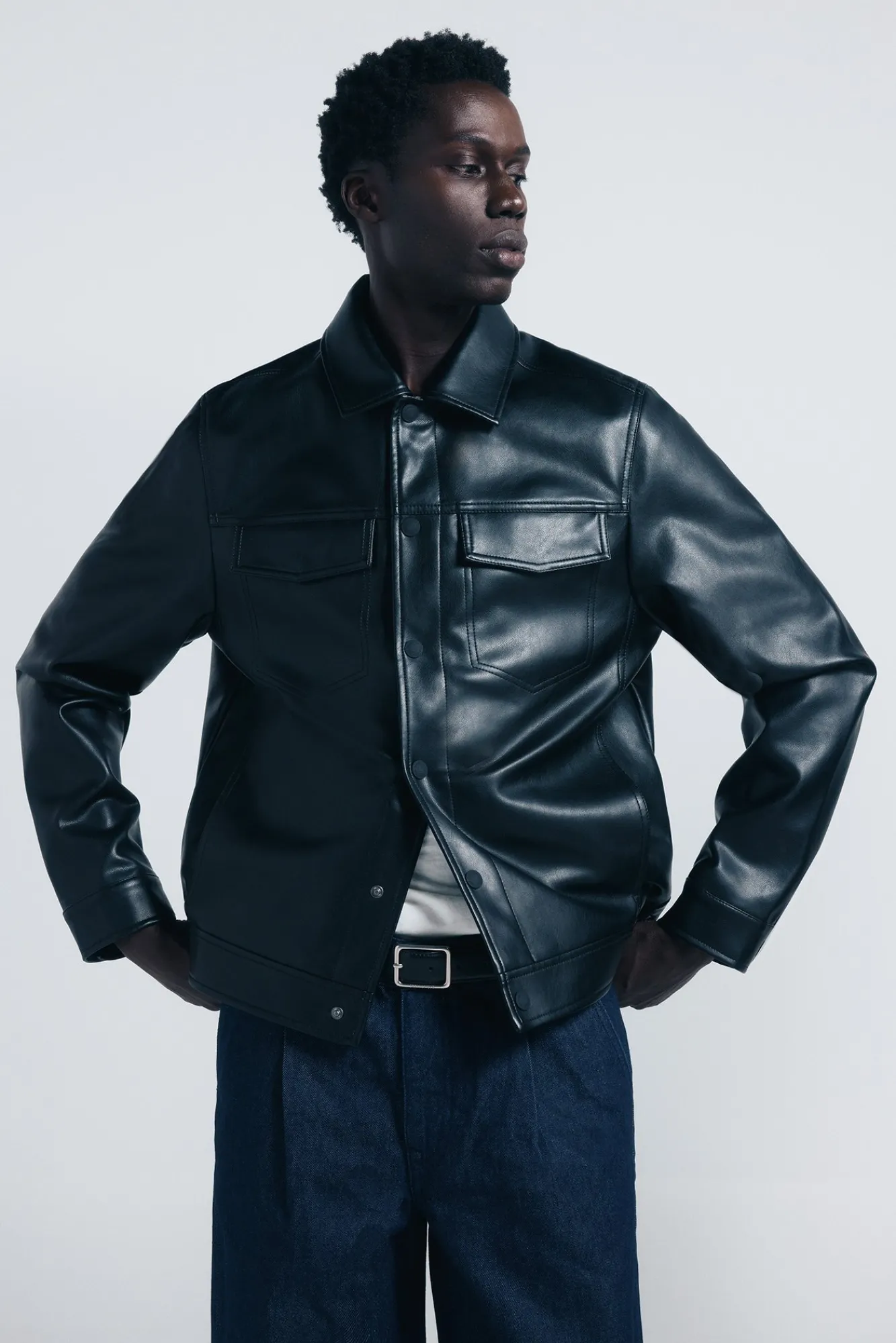 Springfield Blouson effet cuir noir