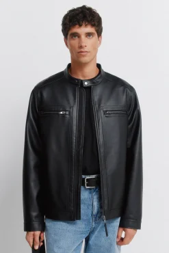 Hot Springfield Blouson effet cuir noir
