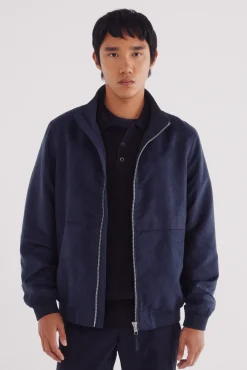 Best Springfield Blouson effet daim bleu