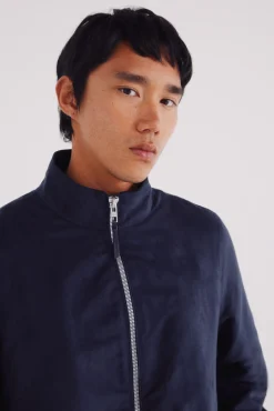 Best Springfield Blouson effet daim bleu