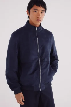 Best Springfield Blouson effet daim bleu