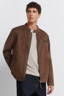 Sale Springfield Blouson effet daim nude
