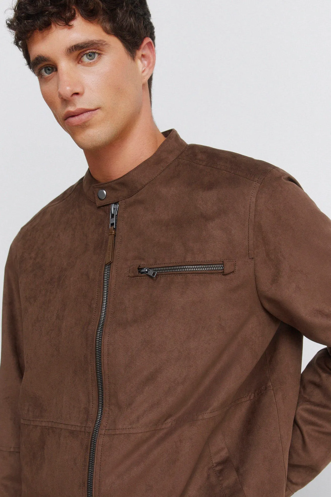 Sale Springfield Blouson effet daim nude
