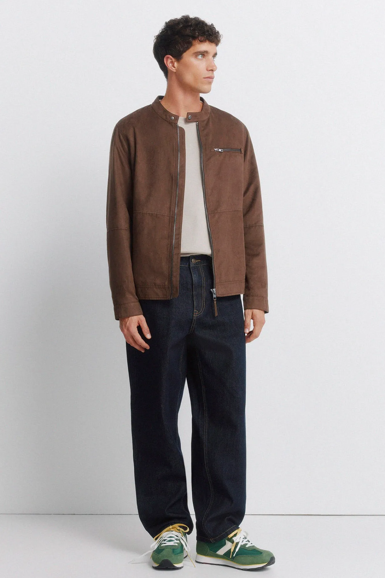Sale Springfield Blouson effet daim nude