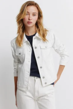 Sale Springfield Blouson en denim &eacute;cru marron