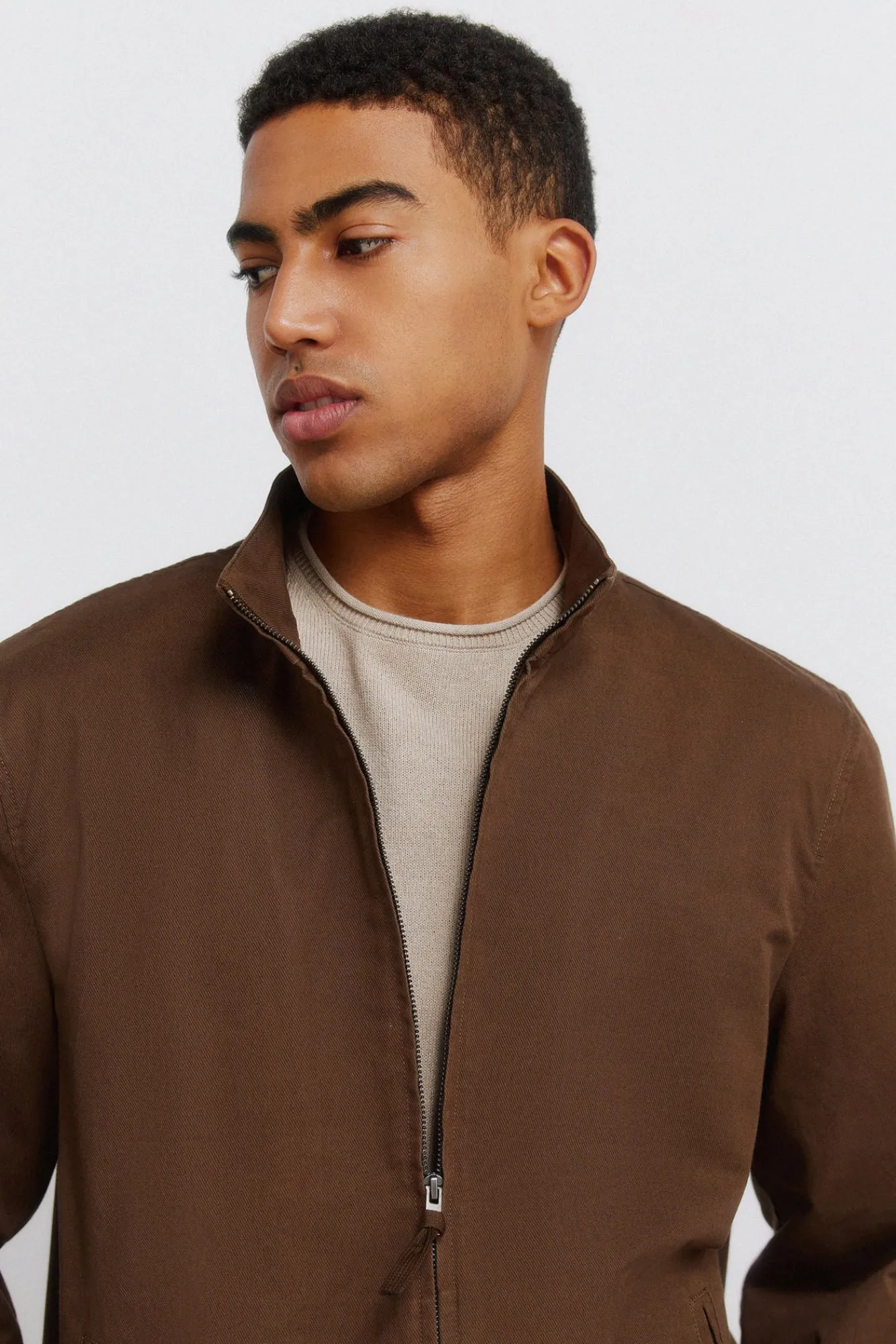 New Springfield Blouson léger en lin et coton nude