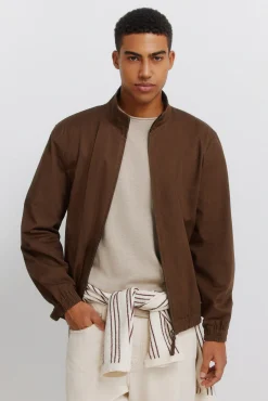 New Springfield Blouson léger en lin et coton nude