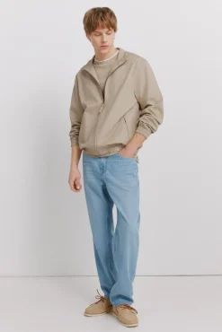 New Springfield Blouson léger en lin et coton nude