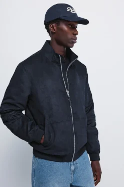 Hot Springfield Blouson matelassé effet daim bleu