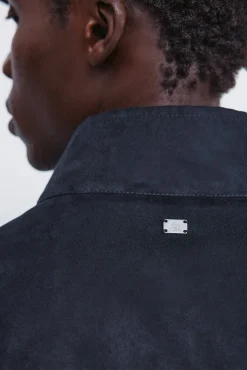 Hot Springfield Blouson matelassé effet daim bleu