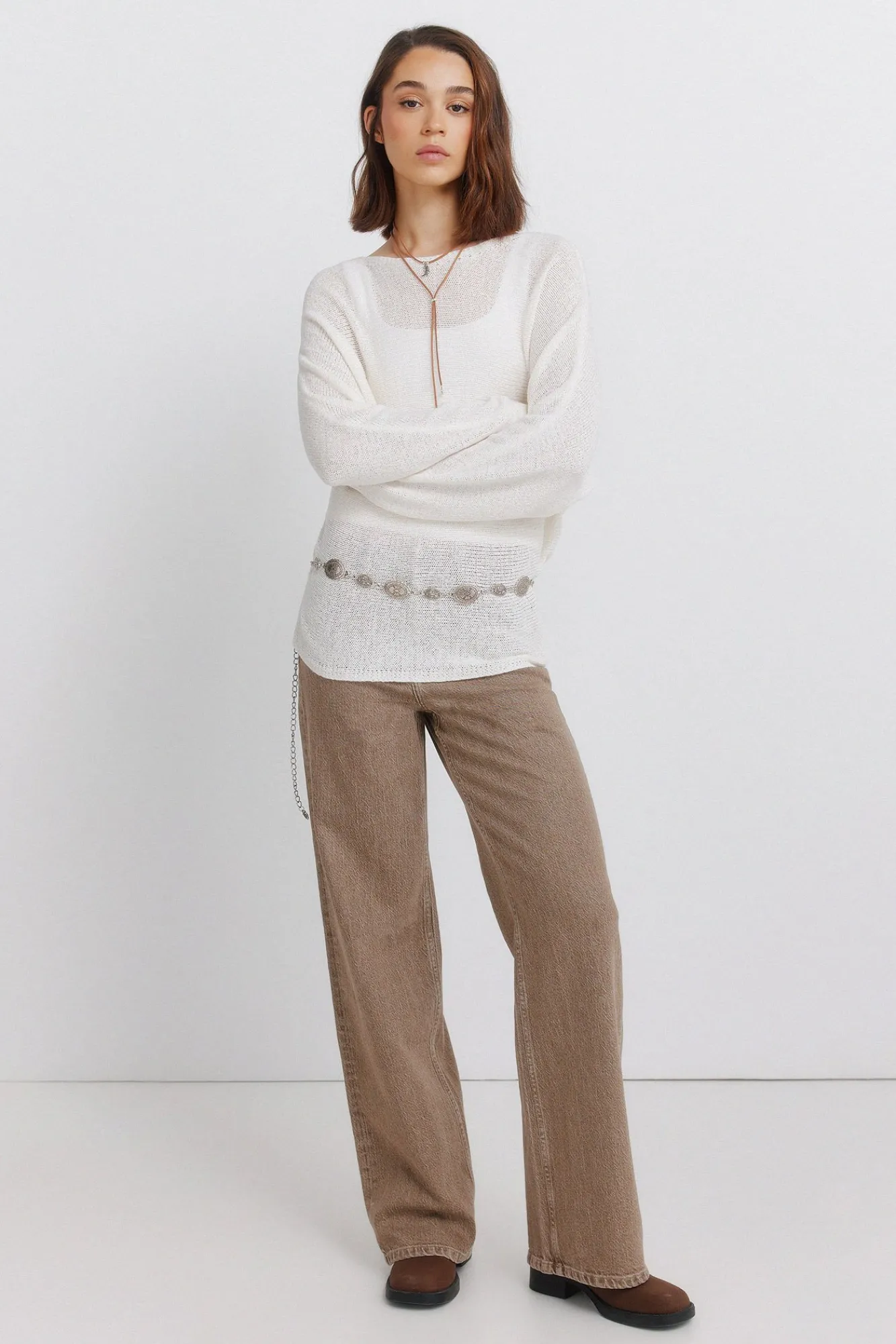 Clearance Springfield Boat neck jumper marron
