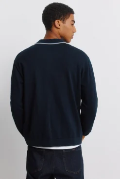 Best Springfield Cardigan &agrave; boutons &agrave; rayures verticales bleu