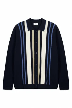 Best Springfield Cardigan &agrave; boutons &agrave; rayures verticales bleu