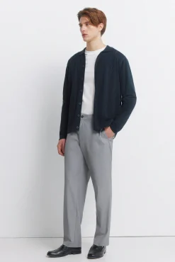 Online Springfield Cardigan à boutons col polo bleu
