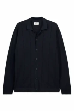 Online Springfield Cardigan à boutons col polo bleu