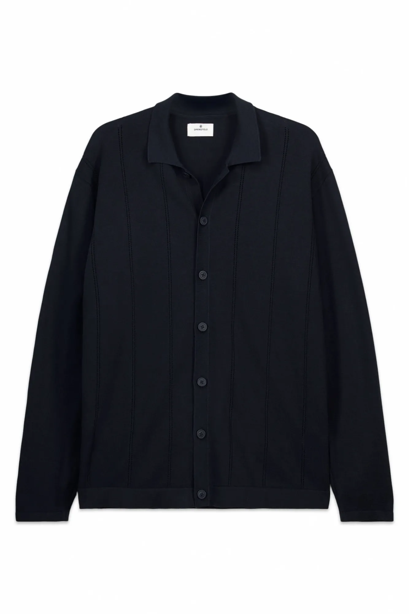 Online Springfield Cardigan à boutons col polo bleu
