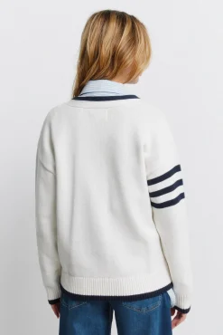Hot Springfield Cardigan &agrave; boutons L.A blanc