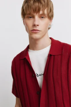 Springfield Cardigan &agrave; structure fantaisie rouge