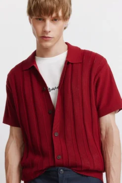 Springfield Cardigan &agrave; structure fantaisie rouge