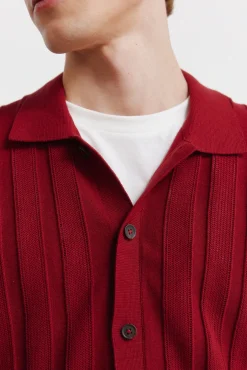 Springfield Cardigan &agrave; structure fantaisie rouge