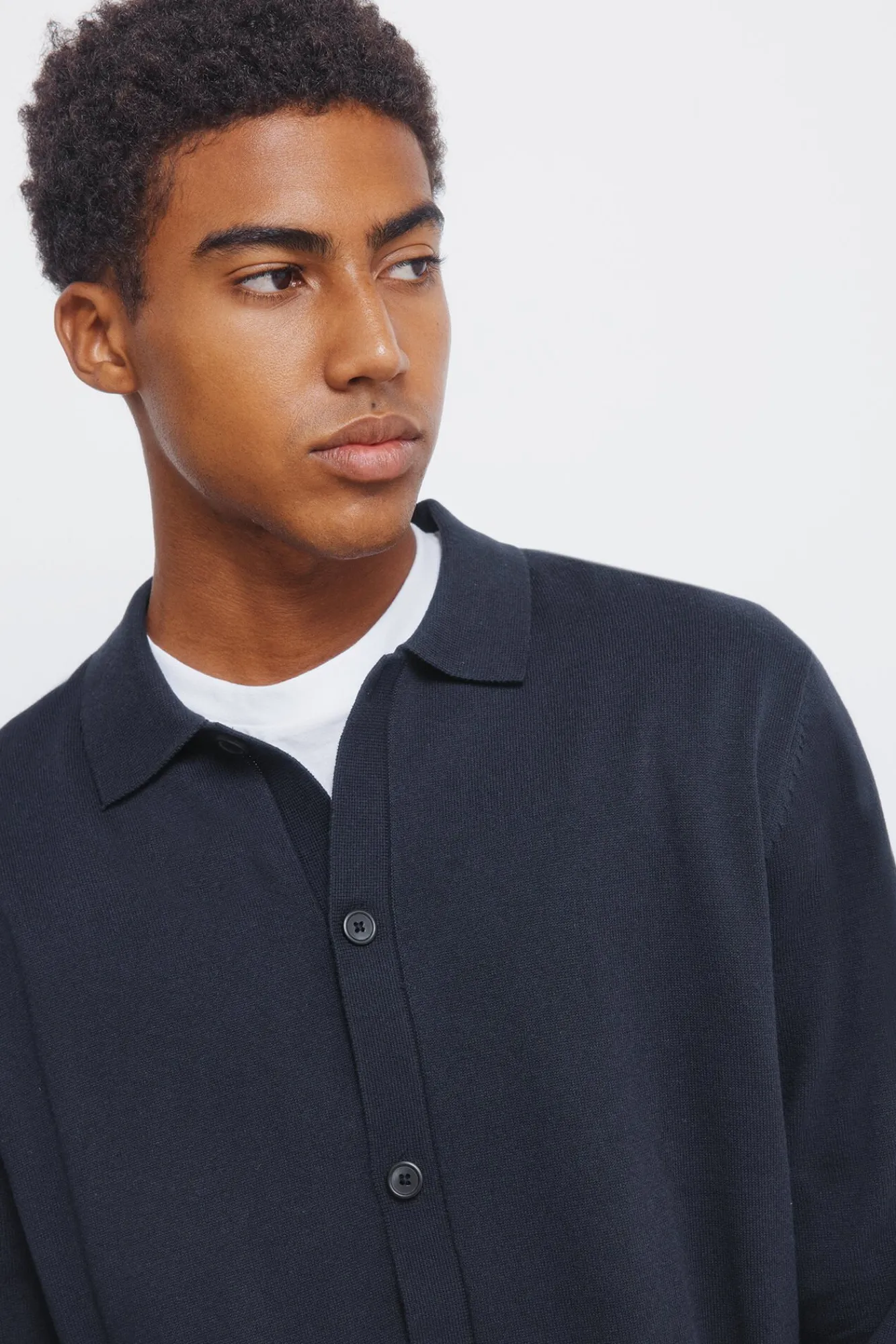 Discount Springfield Cardigan boutonné à col polo bleu