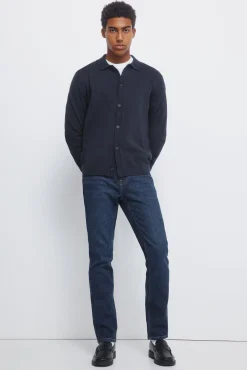Discount Springfield Cardigan boutonné à col polo bleu