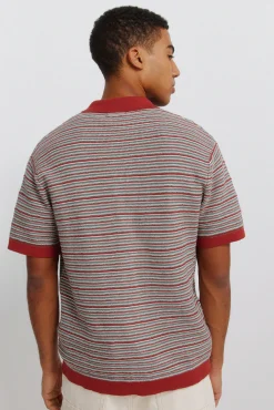 New Springfield Cardigan structur&eacute; &agrave; manches courtes rouge
