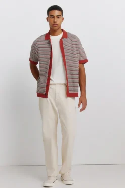 New Springfield Cardigan structur&eacute; &agrave; manches courtes rouge