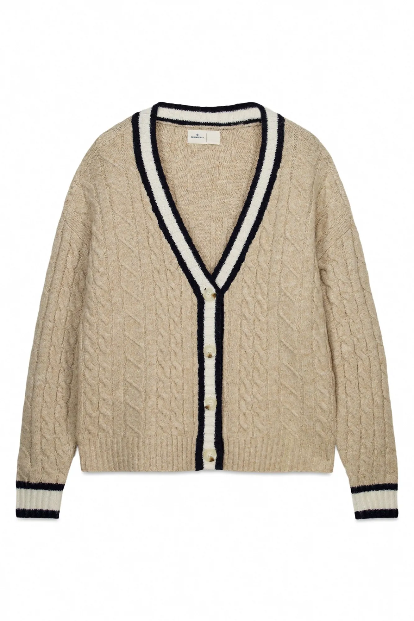 Sale Springfield Cardigan torsadé bleu