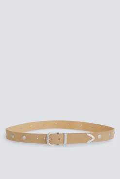 Outlet Springfield Ceinture &agrave; clous en daim camel