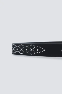 Hot Springfield Ceinture à frise et clous noir