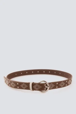 Online Springfield Ceinture boucle ronde &agrave; clous nude