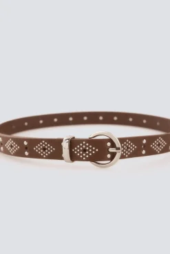 Online Springfield Ceinture boucle ronde &agrave; clous nude