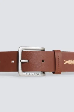 Springfield Ceinture effet cuir à motifs ethniques vison