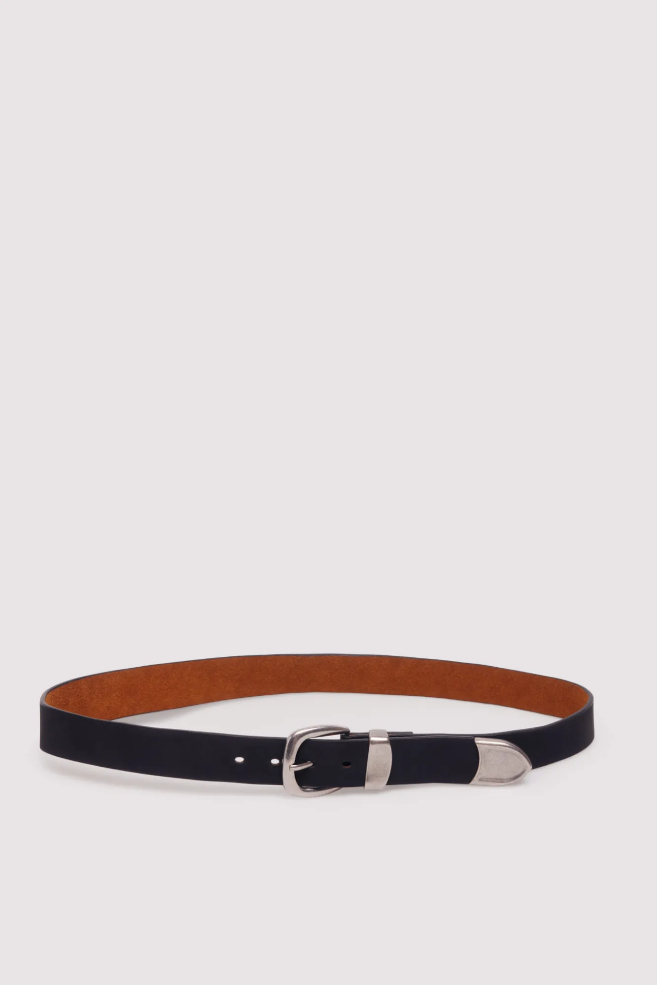 Hot Springfield Ceinture effet cuir avec pointe en métal noir