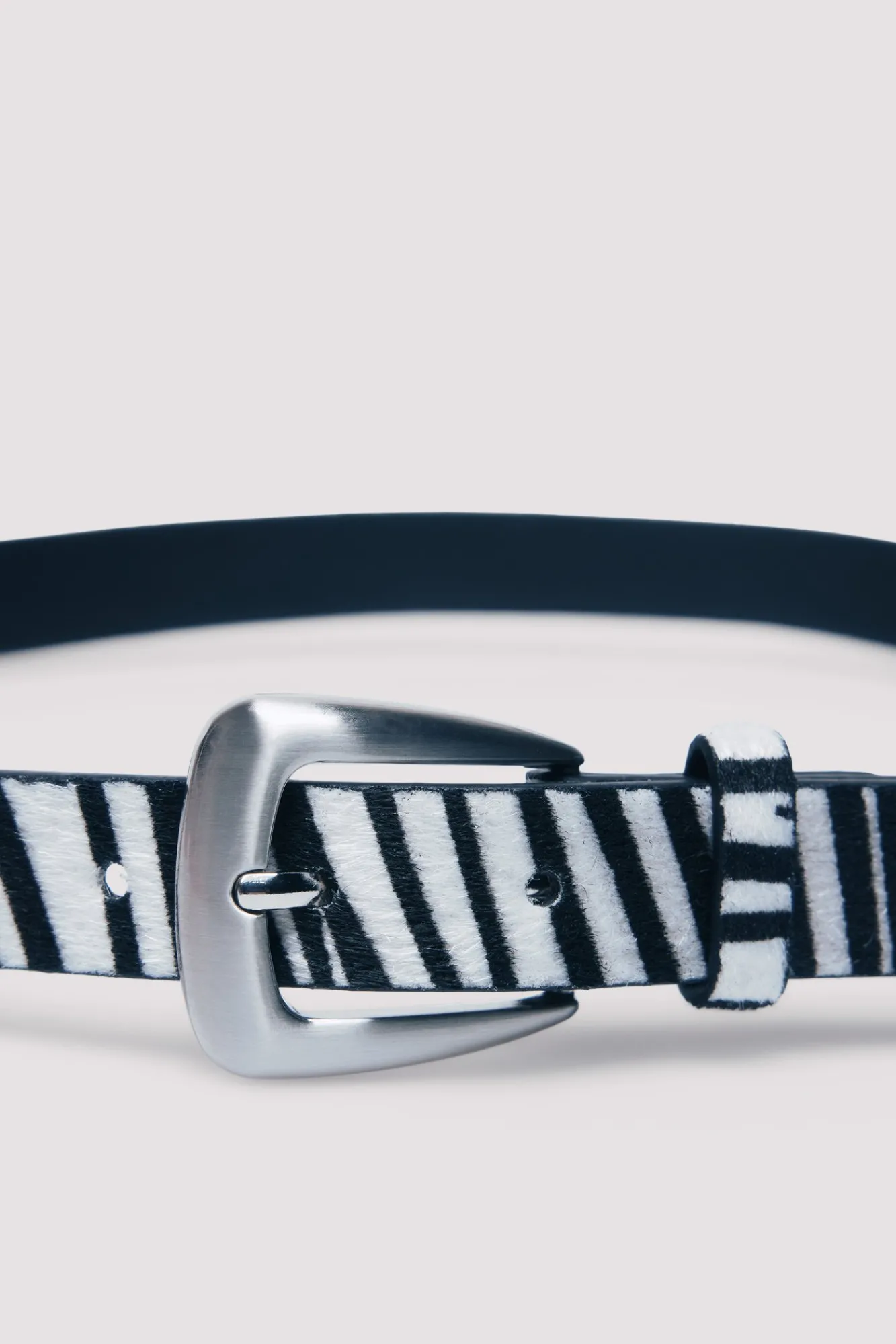New Springfield Ceinture fine en zèbre noir