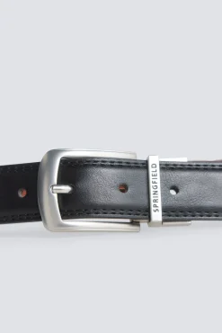 New Springfield Ceinture fine r&eacute;versible noir