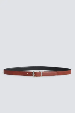 New Springfield Ceinture fine r&eacute;versible noir