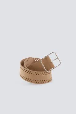Online Springfield Ceinture large en daim camel